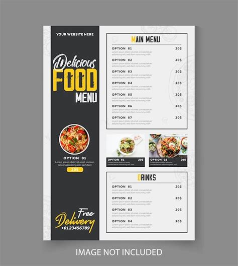 Premium Vector Creative Restaurant Menu Card Template Design For Food