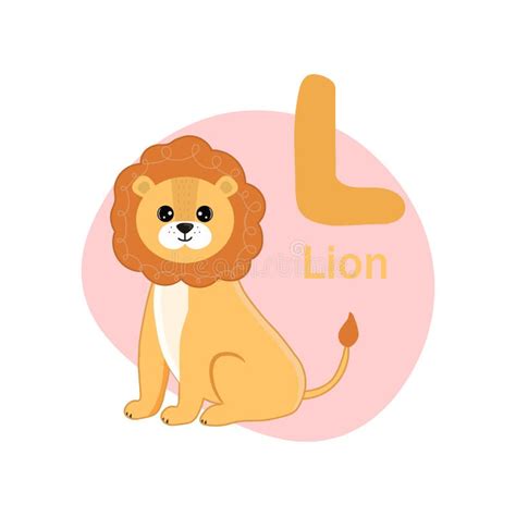 Alfabeto De Animales León Lindo Ilustración Vectorial Para Enseñar a