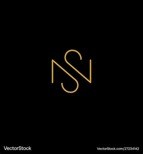 Letter S N Sn Ns Logo Design Simple Royalty Free Vector