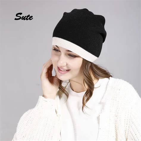 SUTE Autumn Winter Beanies Hat Unisex Knitted Wool Skullies Casual Cap