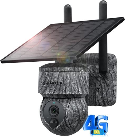 SHIWOJIA 4G LTE Solar Security Camera Outdoor With SIM Card 2K HD 360