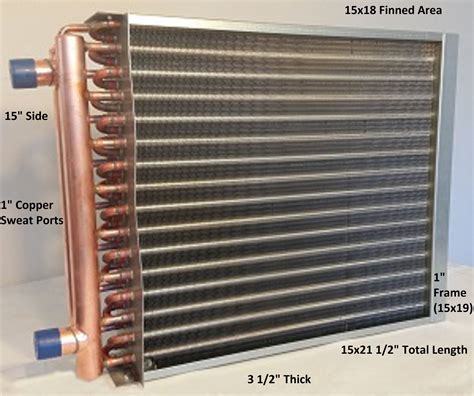 15x18 Water To Air Heat Exchanger 1 Copper Ports With Install Kit