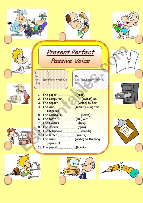 Present Perfect Simple Passive Voice Esl Worksheet By Allakoalla