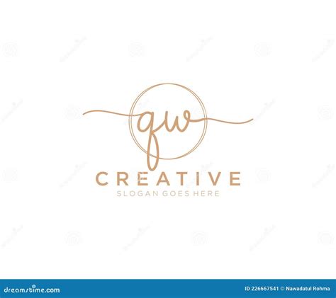 Initial Qw Feminine Logo Beauty Monogram And Elegant Logo Design