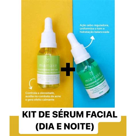 Kit 2 Sérum Facial Tratamento combate a Oleosidade para o DIA E