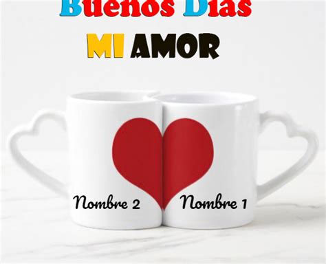 Escriba Sus Nombres En La Taza De Amor Foto Marcos