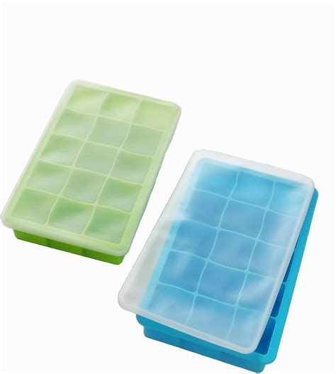 Amazon 2 Pack Ice Cube Tray With Silicone Lid Ice Trays For