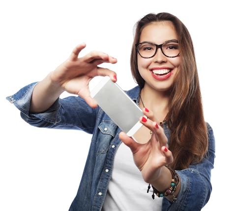 Menina Bonita Hipster Tomando Selfie Conceito De Estilo De Vida Jovem E