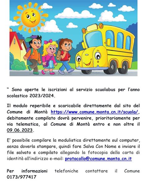 Comune Di Mont Scuola Iscrizioni A S Mensa E Scuolabus