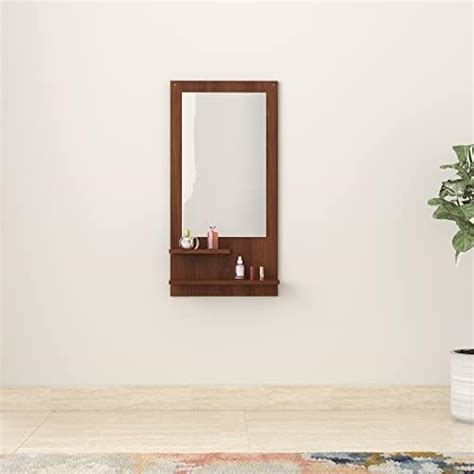 Amazon Brand Solimo Rendes Engineered Wood Dressing Table Mirror With Shelves And Hooks Asian