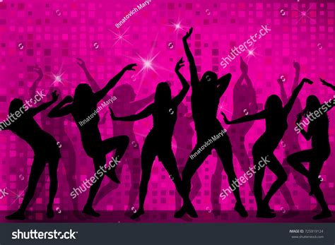 Silhouettes Dancing Girls Vector 库存矢量图（免版税）725919124 Shutterstock