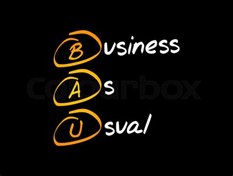 bau business  usual acronym stock vector colourbox