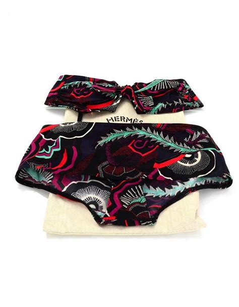 Hermes Multicolor Print Bandeau Bikini Sz FR At StDibs Hermes Bikini Hermes Bandeau
