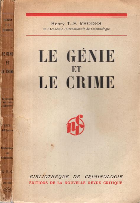 Le Génie et le crime Genius and criminal Traduit de l anglais par