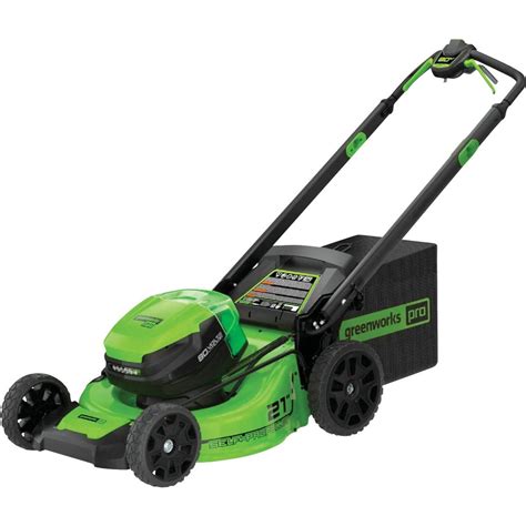 Greenworks 21 In Self Propelled Lawn Mower With Dual Battery Ports And 5 0 Ah Battery And 4 Amp