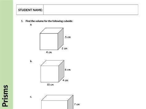 Volume Of Prisms Geometry Measures Ks Gcse Teaching Resources