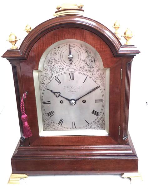 Antique English Day Twin Fusee W J Benson Bracket Clock Day