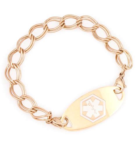 Rose Gold Tone Double Link Medical Id Bracelet Laurens Hope