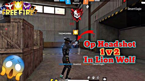 Op Headshot 😱😱 1 V 2 In Lion Wolf 📈 Garena Free Fire Max Youtube