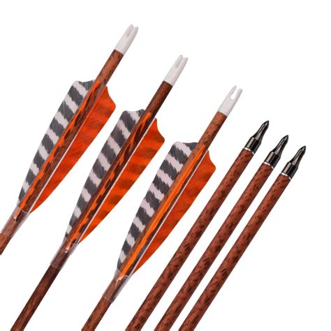 Pcs Inch Turkey Feather Carbon Arrows Recurve Tradtional Bow