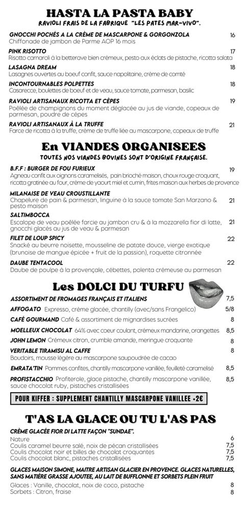 La Carte De La Piazza Les Sablettes 83500 La Piazza Restaurant