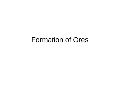 Ore Formation in Earth | Study notes Earth science | Docsity