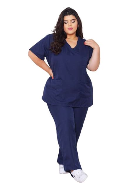 Conjunto Pijama Cirurgico Scrub Roupa Privativa Plus Size Gabardine