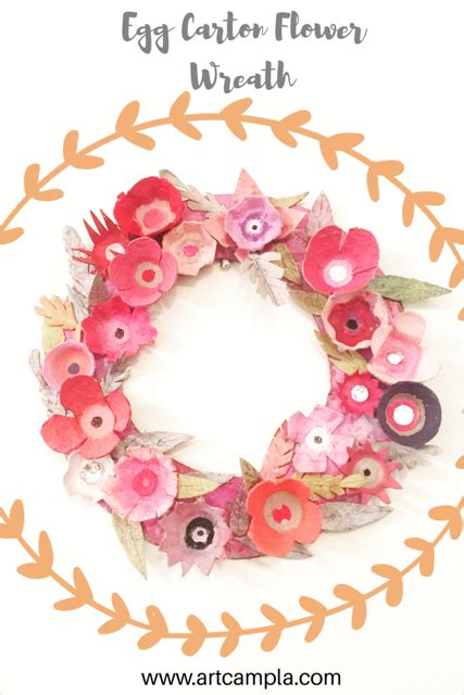 How To Make A Beautiful Egg Carton Wreath With Egg Carton Flowers Artofit