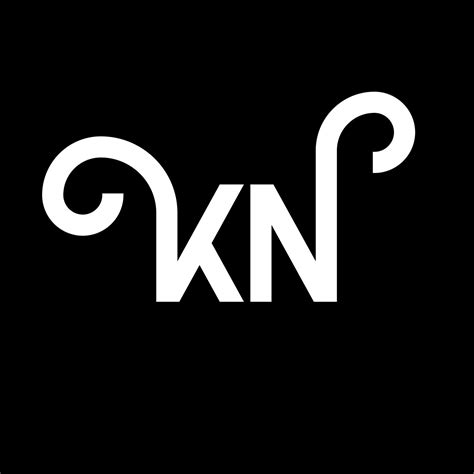 Kn Letter Logo Design On Black Background Kn Creative Initials Letter Logo Concept Kn Letter