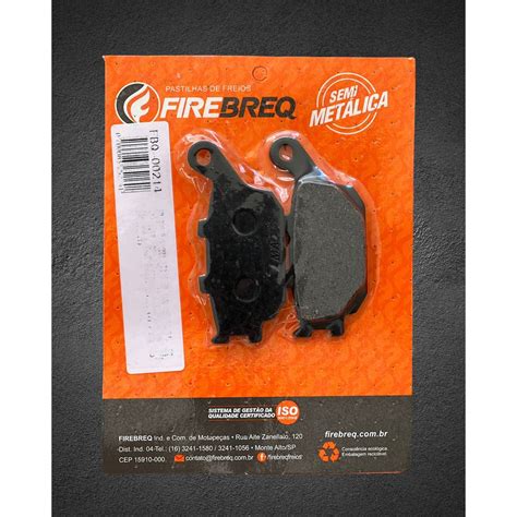 PASTILHA DE FREIO HONDA XRE 300 CB 300 ABS TRASEIRA FIREBREQ FBQ