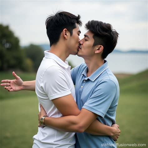 Gay Japanese Man Ready For Kiss Stable Diffusion Online