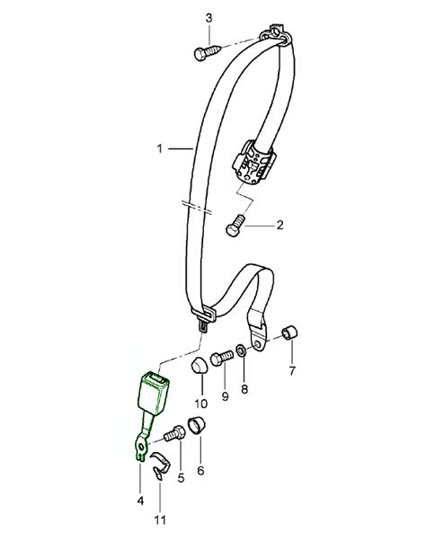 Porsche 996 Rear Seat Belt Buckle 99680316501 And 99680316601