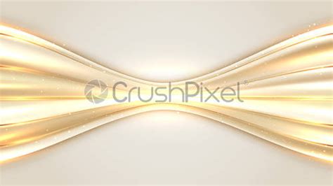 Abstract Luxury D Golden Wave Lines With Lighting Effect Decoration