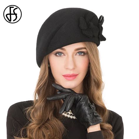 Buy Fs Elegant Female 100 Wool Flower Black Fedora