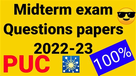 Puc Physics Midterm Exam Question Paper Karnataka Board YouTube