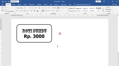 Cara Simpel Membuat Label Harga Di Word Youtube