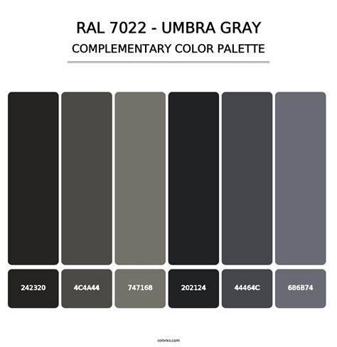 RAL 7022 Umbra Gray Color Palettes Colorxs