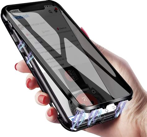 Elewelt Magnetische Hülle für iPhone XR mit Sichtschutz Anti Peep