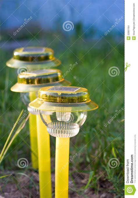 Solar-powered lights stock photo. Image of lights, three - 20981164