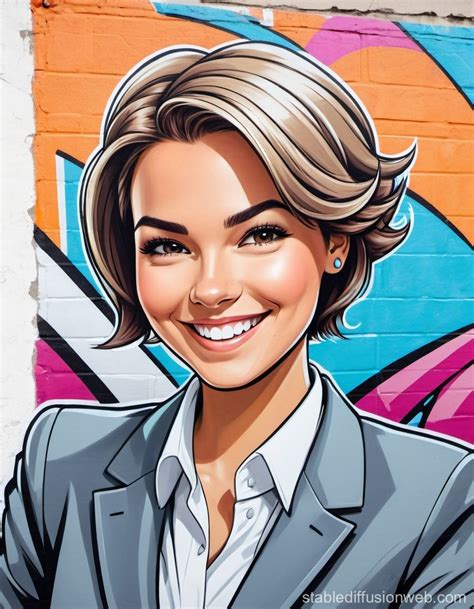 Confident Job Applicant In Cartoon Style Stable Diffusion Online