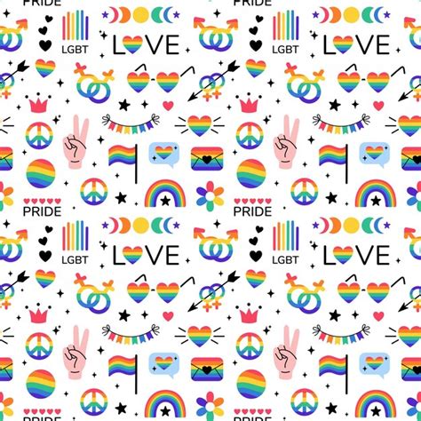 Premium Vector Lgbt Stickers Seamless Pattern In Doodle Style Lgbtq