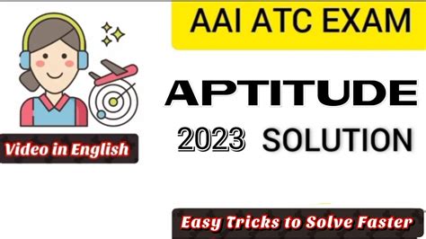 Aai Je Atc Exam Aptitude Questions And Solutions Atc Aptitude