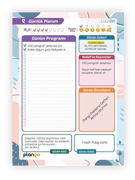 Beyaz Kareler G Nl K Planlay C Defter Daily Planner Ders Al Ma