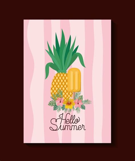 Premium Vector Hello Summer And Vacation Card Design