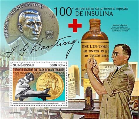 Guinea Bissau Insulin Anniversary Stamp Souvenir Sheet