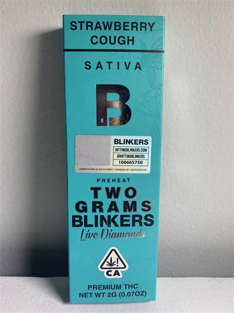 Blinkers Strawberry Cough Disposable Vape Sativa 2g Hotbox