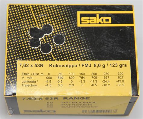 SAKO 7 62x53R FMJ Range 8гр 50шт 7 62x53R 13 Калибр продажа