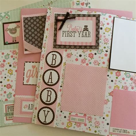 Page Baby Girl Premade First Year Scrapbook Pages By Baby