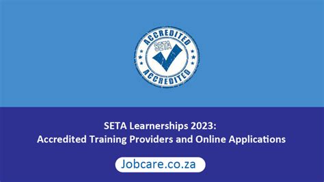 Seta Learnerships 2023 Accredited Training Providers And Online Applications Jobcare