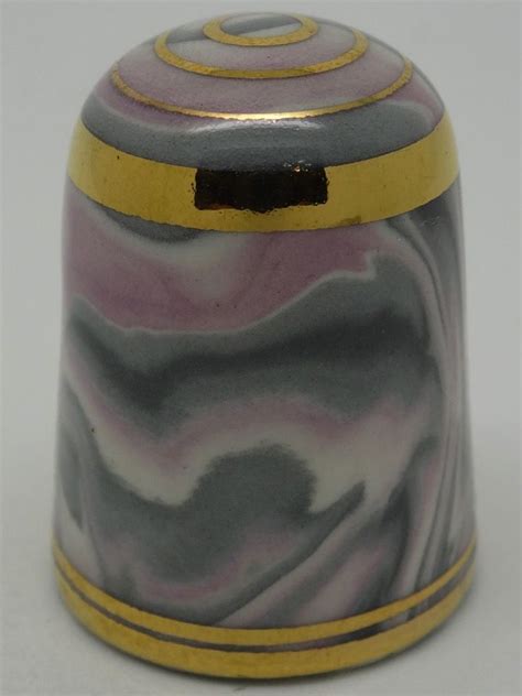 Tony Bouchet Agateware Thimble Dedal Fingerhut Thimbles Pottery